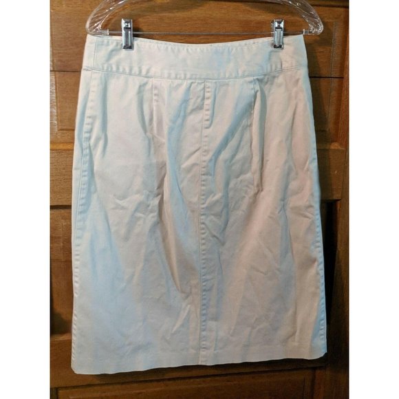 CJ Banks Christopher Khaki Tan Skirt Size 8 Modest Womens Stretch Zipper - Picture 5 of 9